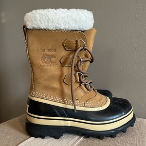 Sorel Women's Caribou Winter Waterproof Boots Size 7 Tan Buff